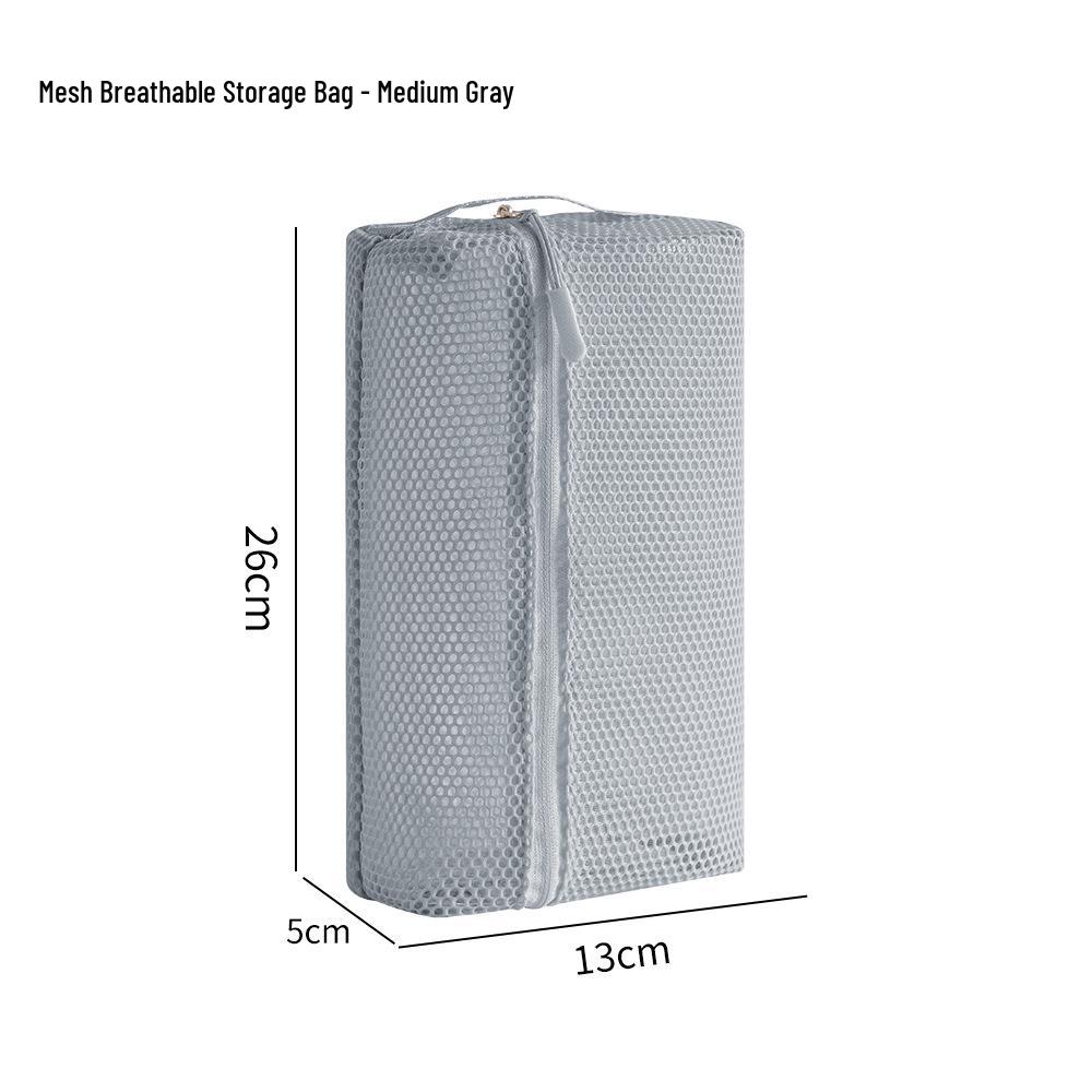 Mesh Transparent Travel Storage Bag Set for Cosmetics & Toiletries - Foldable Organizer