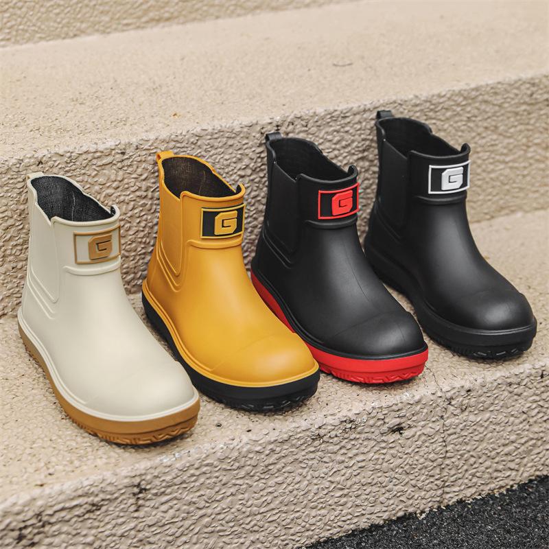 Fashion Rain Shoes Men's Outdoor Versatile Waterproof Fishing Shoes Couple Camping Rain Boots Non-slip Kitchen Shoes