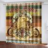 Cartoon Motorcycle Printing Woven Curtains Two Independent Curtains on The Left and Right Blackout Curtains for Bedrooms