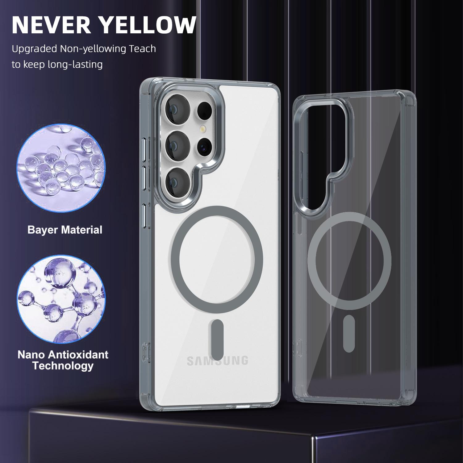 

Ice Color Magnetic Suction Suitable for Samsung S25ULTRA Mobile Phone Case A17 High Quality High Transparency and No Yellowing A56 Anti Fall Samsung S25DEGE