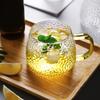 Heat-Resistant Hammered Glass Cup with Handle for Tea, Juice, or Milk - Transparent Borosilicate Cup