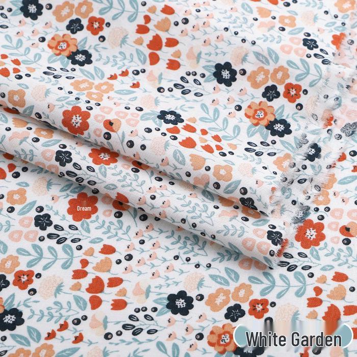 Pure Cotton Floral Poplin Fabric for Girls' Summer Dresses – Fresh Pastoral Print