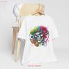 Colorful Skull T Shirt Cool Streetwear Style Edgy Casual Wear Perfect For Music Festivals Halloween Vintage