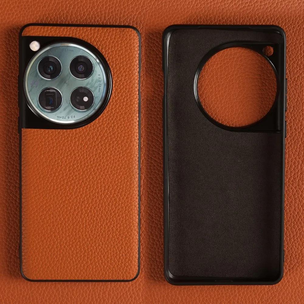 Premium Genuine Leather Phone Case For Oneplus 12 11 11R 10Pro 12 10R 10T Ace Nord N100 Cover Handmade Back Shell Coque