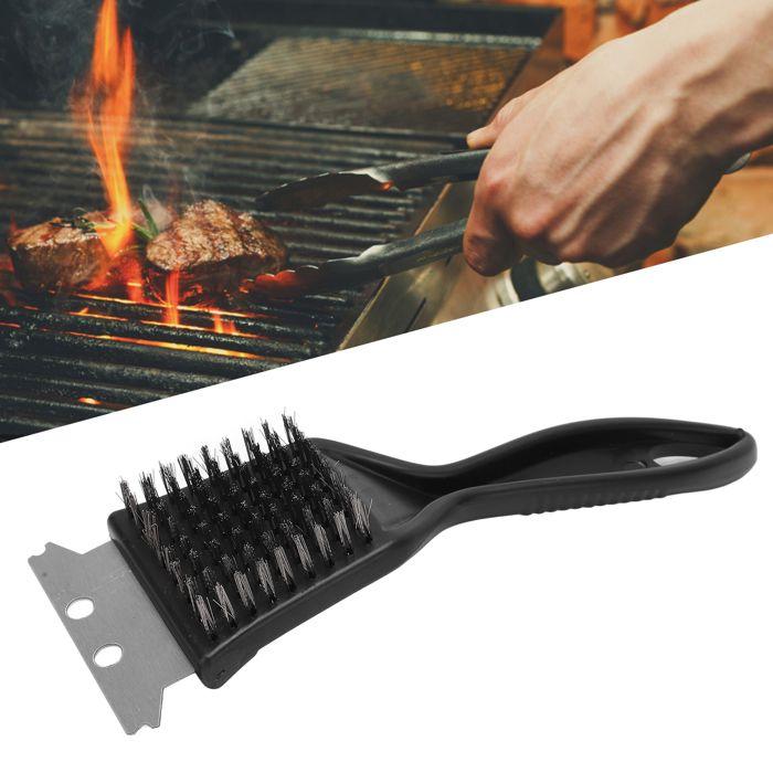 Brosse à barbecue - OKUMGGYJ - Portable - Acier inoxydable - Noir - 72 g