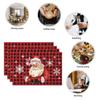 Christmas Placemats Santa Reindeer Sleigh Snowflakes Print Merry Christmas Festive Linen Dining Mats Western Table Holiday Decor