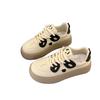 Sports Board Shoes Women's Autumn 2025 New Thick-soled Versatile Leather Surface White Shoes Flat-soled Student Bread Shoes Women's Trend