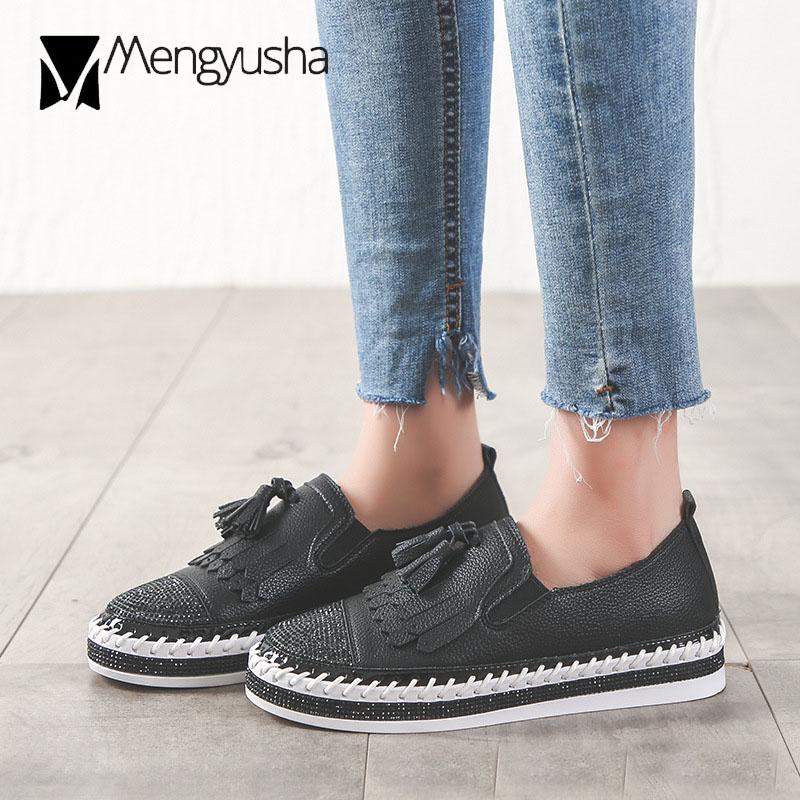 

Модные эспадрильи с кисточками, женские туфли из натуральной кожи, оксфордские туфли с блестящими кристаллами, рыбацкие туфли в стиле пэчворк, мокасины 4.5 чёрный