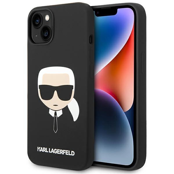 Karl Lagerfeld KLHCP14MSLKHBK iPhone 14 Plus / 15 Plus 6.7" Hardcase Black/black Silicone Karl`s Head