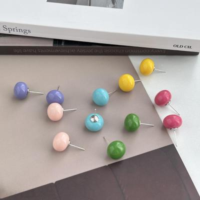 Silver Needle Dopamine Candy Ball Earrings - Trendy Spring/Summer 2026 Accessory for Women