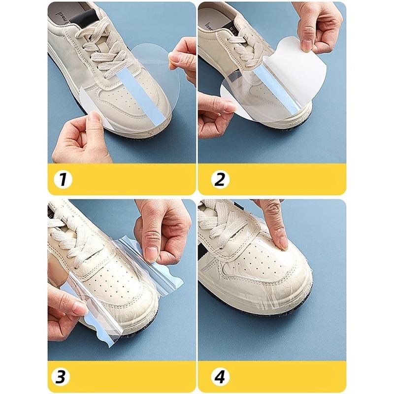 30/60Pcs Shoe Toe Rain Stickers Clear Films Shoe Head Stain Removal Wear Resistant Dirt Resistant Waterproof Shoe Stickers
