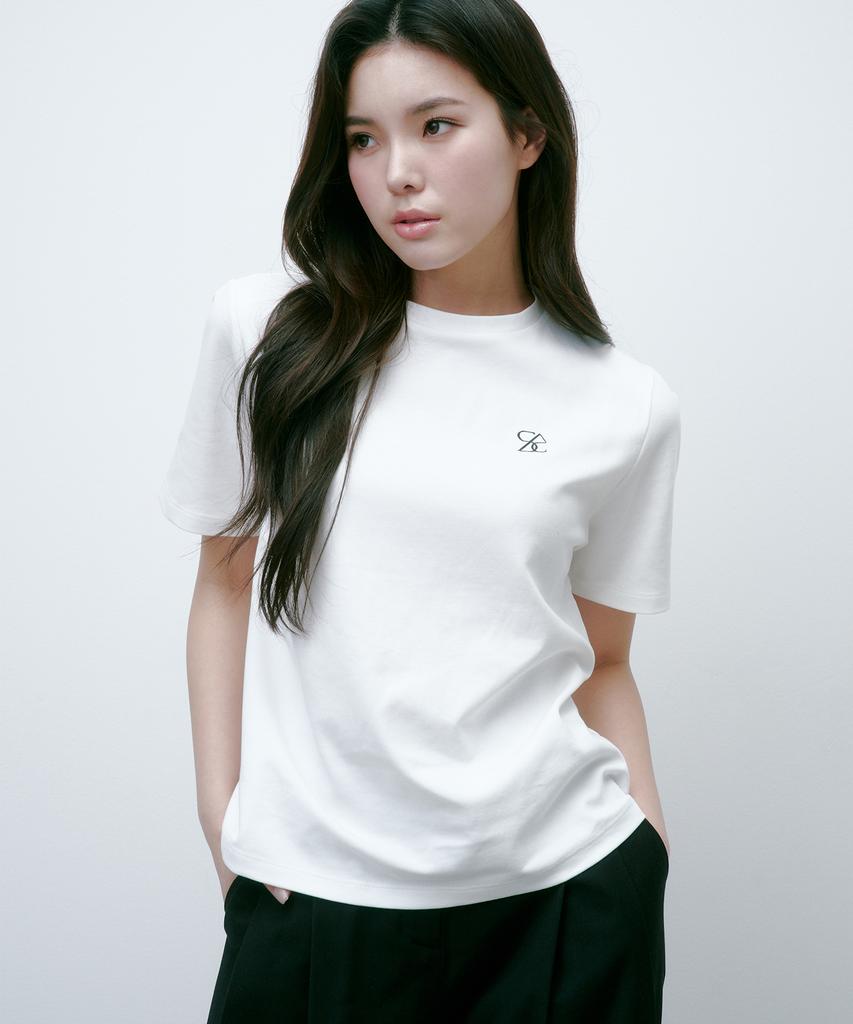 Solteuaenchokollis Sac Logo Oversized Silket T-Shirt Ivory 4W2231202