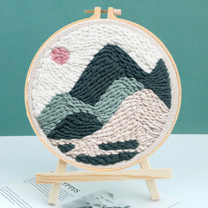 Russian Punch Needle DIY Kit: Handmade Wool Base for Fun Embroidery Projects