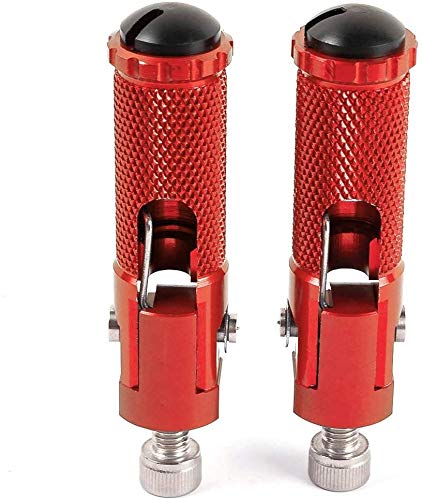 Szmsmy Motorcycle CNC Universal Footrests, Folding Foot Peg Rear Set (Red)