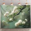 2D Aesthetic White Peony Branch Tapestry for Home Decor