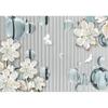 3D Embossed Ball Flowers Striped Wall Mural TV Background Wallpaper for Bedroom Living Room Modern Home Decor