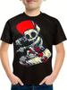 Kids Clothes Boys Tshirt Short Sleeve 3D Skull Print Children Summer Clothes Creative Stylish Streetwear Round Neck Girl Clothes