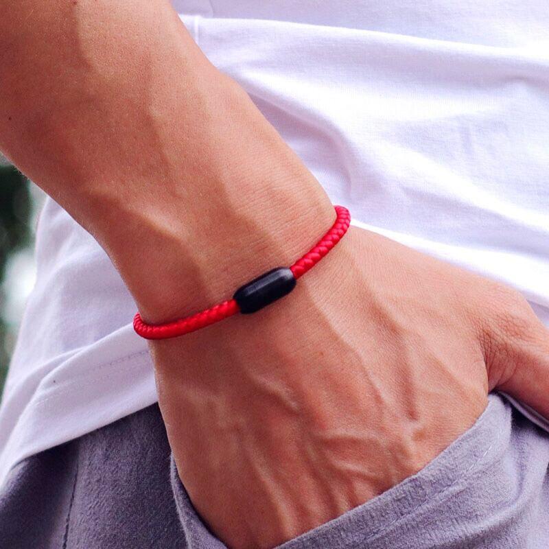 New Grade A Keel Rope Bracelet Men Stainless Steel Magentic Clasp Pulsera Roja Braclet Tissu Homme Gift For Him Cord Chain Joias