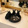 Elegant Jewelry Tray 3D Printed Dog Figurine Cute Animal Statue Creative Ornament Art for Bookshelf Mantel Stylish Organizer Storage Box
