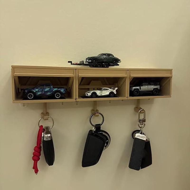 Car Garage Key Holder With Opening Door Fun Garage Keychain Wall Hanging Car Key Holder Easy Installation Wall Decoration