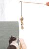 Cat Teaser Wand Wooden Teaser Stick Interactive Claw Grinding Wand Toy Durable Interesting Funny Cat Stick for Indoors