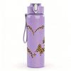 1PC Leopard Print Outline Heart 750ml Color Plastic Sports Water Bottle Leakproof Flip Straw Lid Suitable for Sports Office Home Use