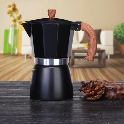 150ml Vintage Manico in Legno Caffettiera Moka Pot Classico Italiano Caffè Strumenti Cucina Accessori Caffè