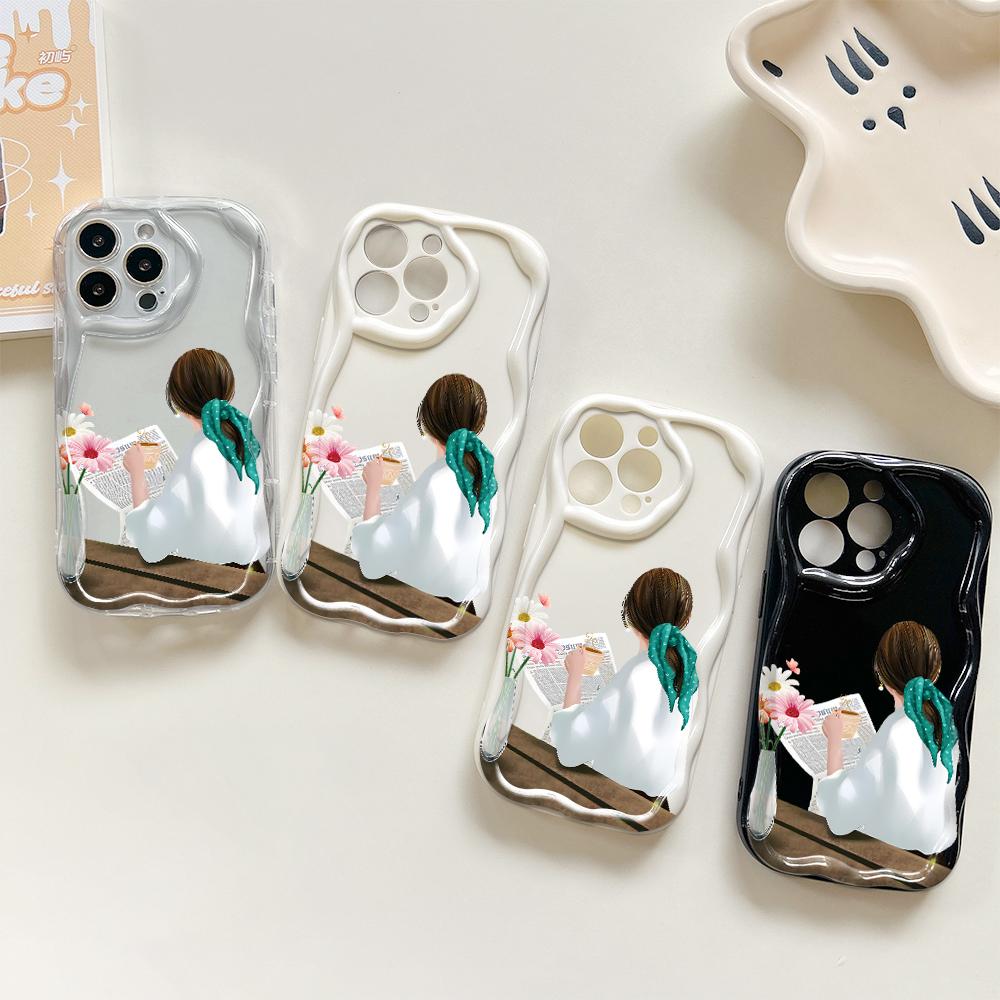 For OPPO A38 A18 A60 A58 A57s A96 Reno12 13 Realme C31 C30 Vivo V30 Y27s Y28 Y36 Y76 Colorful Love Heart Soft Wave Ege Shockproof Case