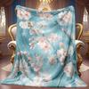 1pc 2D Cherry Blossom Blooming Theme Pattern Flannel Blanket, Soft HD Digital Print, Cooling Blanket Suitable for All Seasons! Soft And Breathable 100