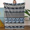 Bohemian Aztec Geometric Fleece Blanket - Soft Breathable Polyester, High-Definition Digital Print, All-Season Machine Wash