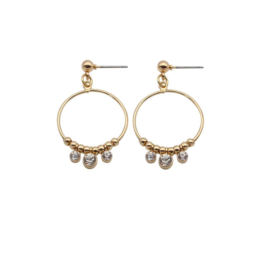 Heart Pendant Earrings Gold Crystal Glass Acrylic Beads Cute Pink Peach Earring Hoop Ear Circle Sweet Ring Beaded Vintage 35