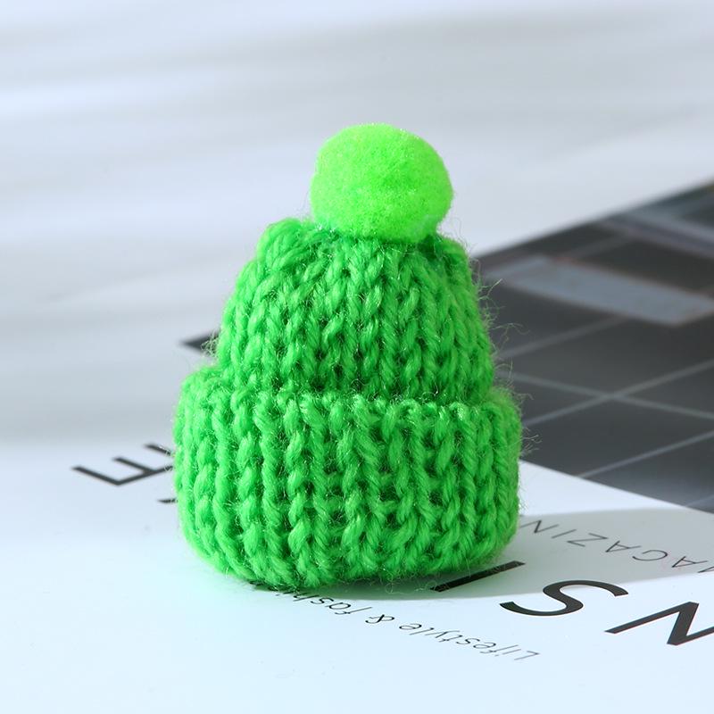 Korean Style Knitted Wool Hat with DIY Pompom Decoration - Mini Christmas Accessory