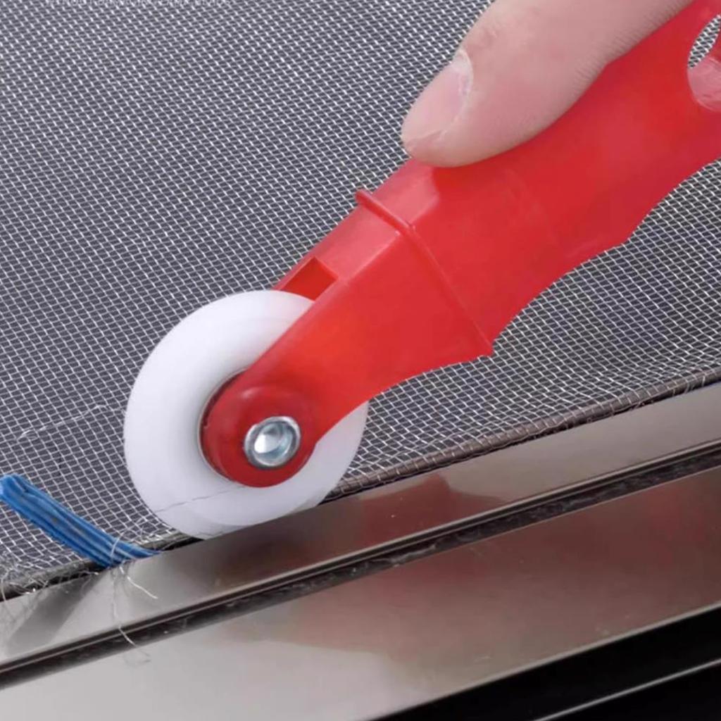 Wooden Handle Steel Wheel Rolling Tool For Double Window Installation Durable Screen Door Hand Spline Roller