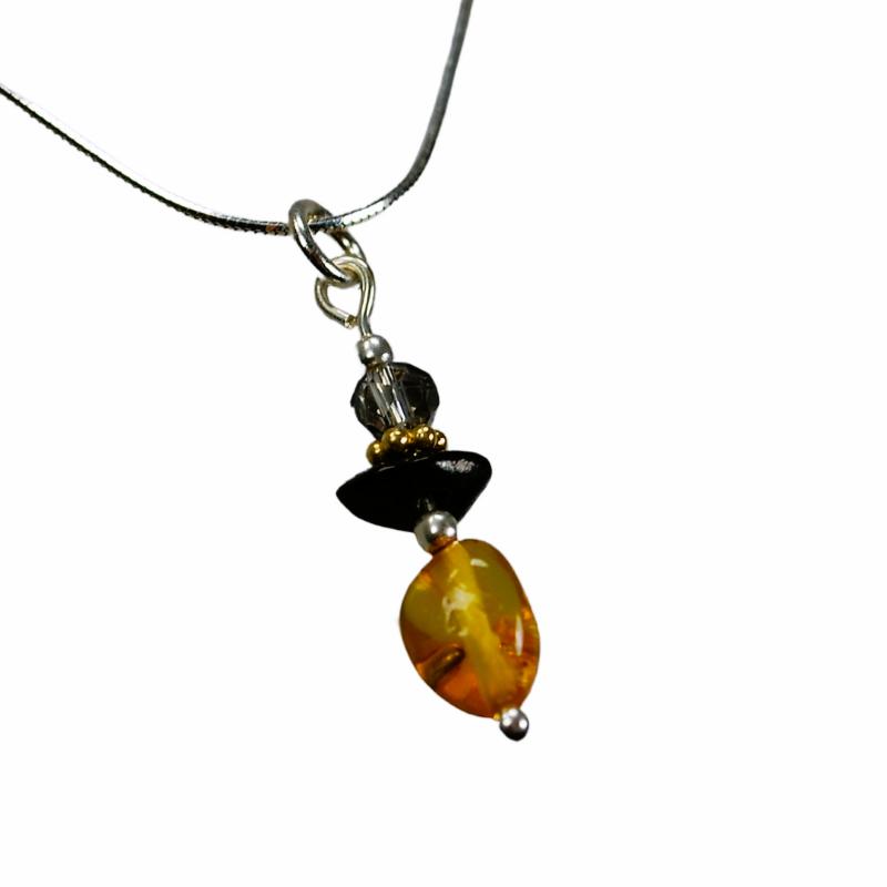 Necklace with an Interesting, Delicate Pendant - Baltic Amber Collier
