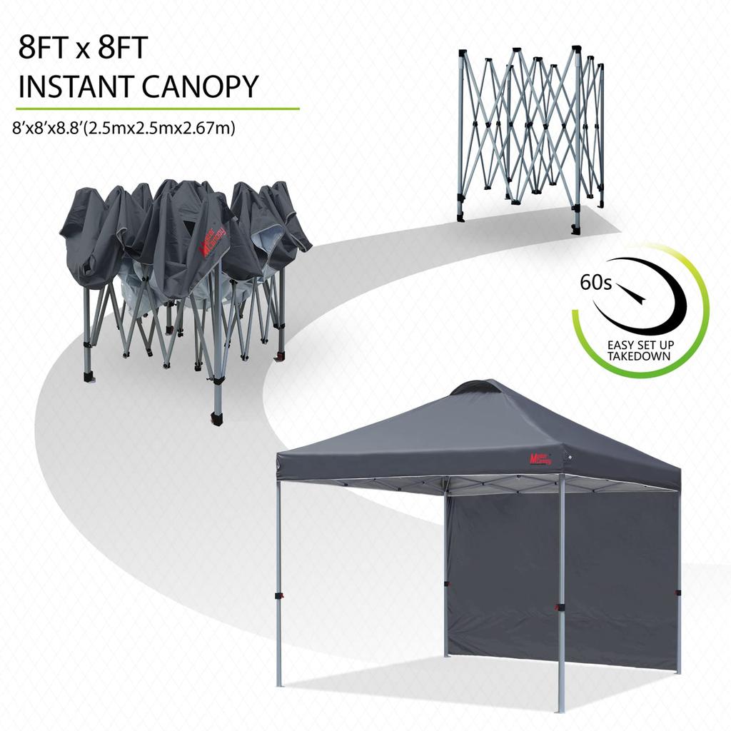MASTERCANOPY Plane Zelt Seitenwand Set 3 Stufen Verstellung Stahlrahmen Luftzirkulation Wasserabweisend UV-Schutz Sonnenschutz Sonnensegel Gewerblich