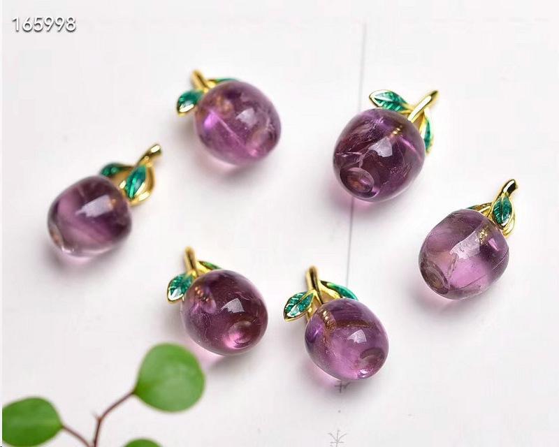 Amethyst Butterfly Flower Charm: Buddha, Nine-Tailed Fox, Cat, Rabbit, Crystal Bear Pendant