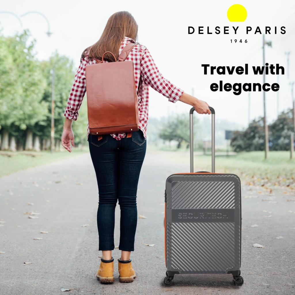 DELSEY PARIS SECURITECH TSA Expandable Official Gray Suitcase, 34L, 55cm, 2.8kg, 2-Year Warranty, Carry-On, Lock, Function, Import, d00400680111,