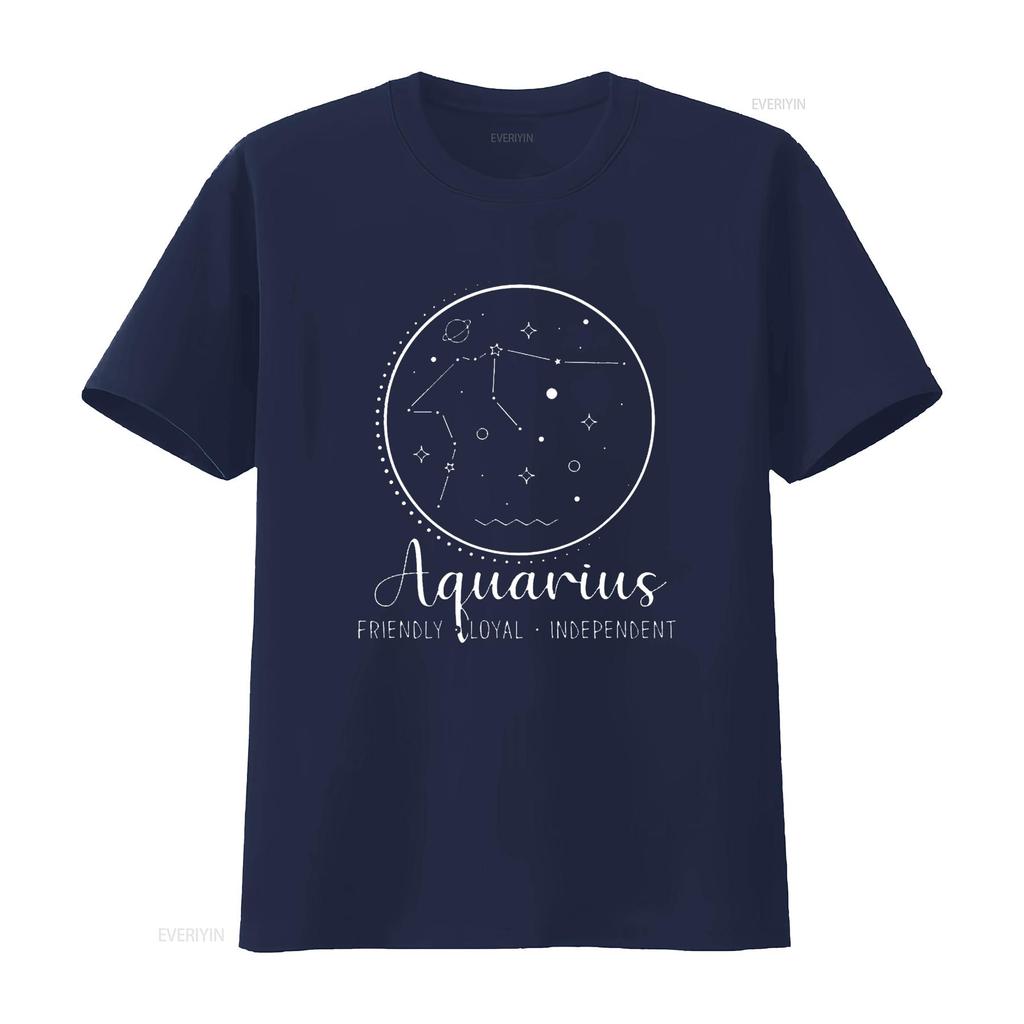 Aquarius Star Chart Zodiac T Shirt Vintage Washed Casual Slightly Unisex Stylish Comfortable Versatile Graphic