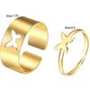 Summer Fashion Retro 2 Piece Butterfly Ring Set Creative Personality Punk Couple Jewelry Accessories for Women Creative Gifts