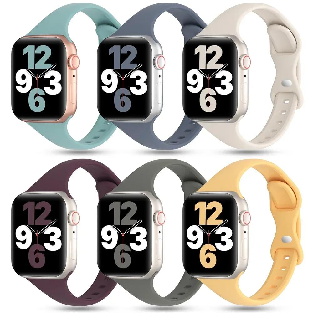 Slim Silicone band For apple watch 11 10 46mm Ultra 3-2 49mm series 9-8-7 41mm 45mm 44mm sport bracelet iwatch 4 6 5 SE 3 Strap