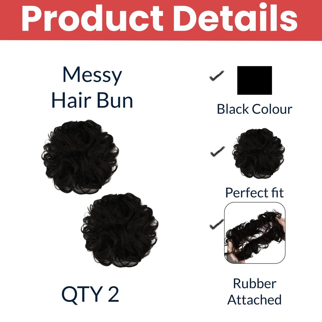 Accessoires pour Cheveux TEMPERIA Pour Femmes Élégant - Chignons Juda - Extension Cheveux Chignon Desserré - Fabricant Artificiel Faux Donuts Scrunchies - Avec Élastique Ru