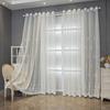 1 Panel French Elegant Embroidered Summer Sheer Curtain with Beaded Design, Suitable for Living Room, Bedroom, Balcony, Kitchen, Garden, Cottage