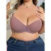 Reggiseno Minimalista Monocolore con Ferretto Push Up Supporto Laterale Taglie Forti Lingerie Donna