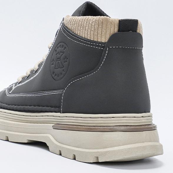 Spring / Autumn Outdoor Men's Work Boots British Style Mid Top Short Boots Men's Casual Leather Shoes