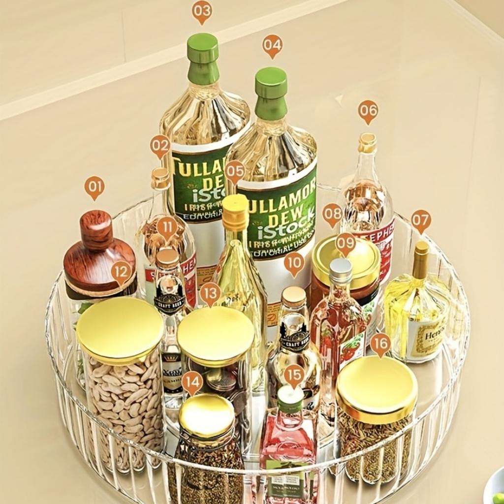 1pc 11inch Rotatable Multifunctional Lazy Susan Spice Rack, Condiment Rack, Rotating Seasoning Rack.