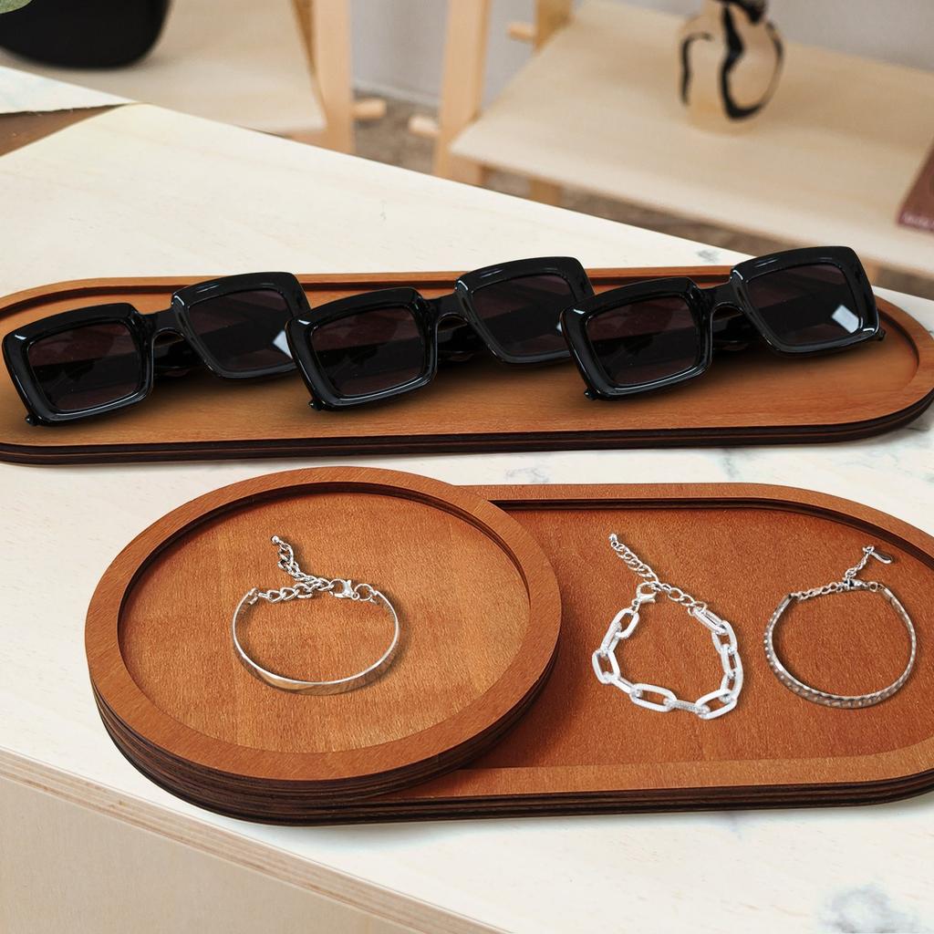 Natural Solid Wood Hand-polished Multi Functional Wooden Tray