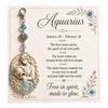 Zodiac Sign Keychain 12 with Keepsake Card, Star Pendant, Backpack Handbag Purse Charm, Inspirational Gift for Men Women Charm