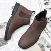 Autumn Men Genuine Leather Casual Shoes British Style Chelsea Boots Warm Plush Short Boots