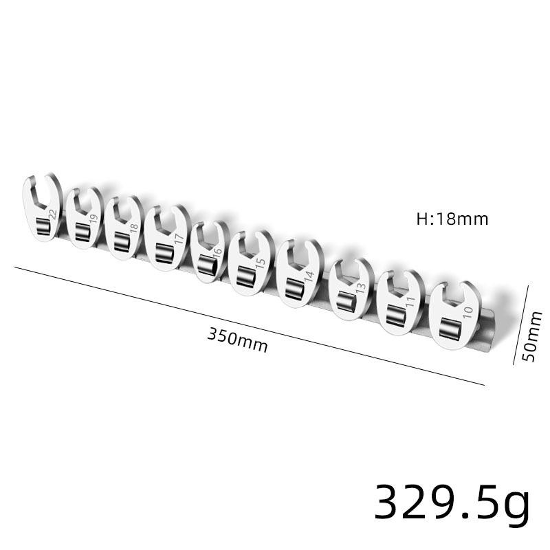 

10Pcs 3/8 Inch Drive Crowfoot Wrench Set 10 To 22mm Metric Open End For Torque Wrench Keys