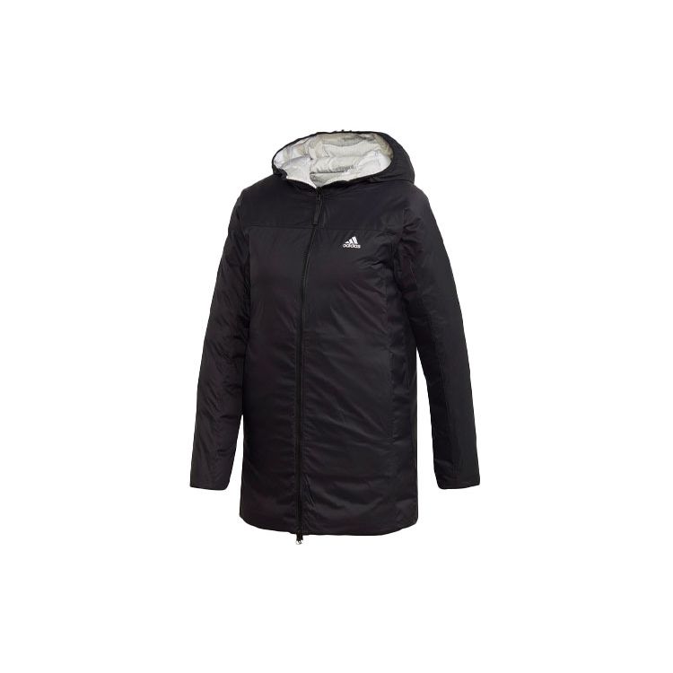 Adidas W 3S Rev Aop Oboustranná Hřejivá Péřová Bunda Střední Délky Dámská Bunda Černá FR6637